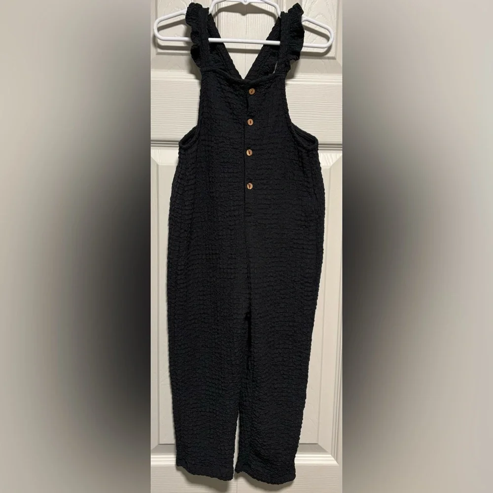 ZARA Girls Textured Jumpsuit/ Overalls with Ruffles